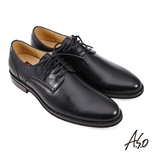A.S.O 職人通勤綁帶紳士鞋-黑色